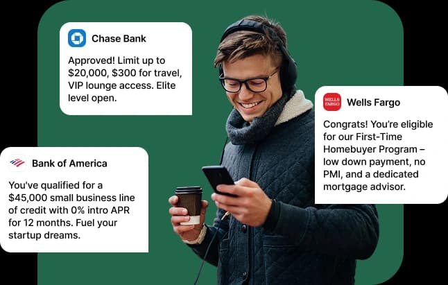 Happy people representing successful credit history